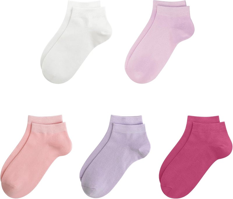 SERISIMPLE Viscose Bamboo School Socks Ankle Super Soft Kids Socks Stretch Cuffs Athletic Socks Odor Anti-odor 5 Pairs - Image 1